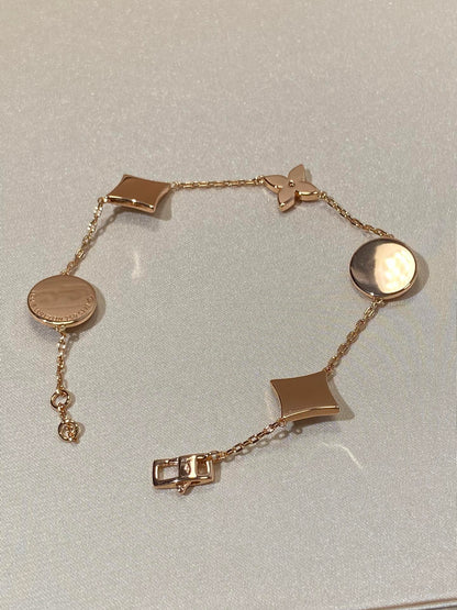 ¡®AuraJewelry¡¯STAR AND SUN 5 MOTIF MOP PINK GOLD BRACELET