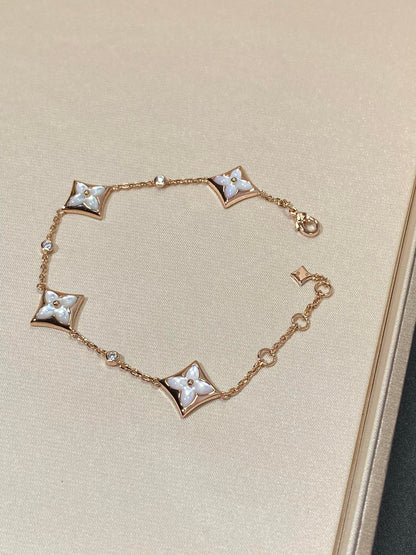 ¡®AuraJewelry¡¯STAR 4 MOTIF MOP DIAMOND PINK GOLD BRACELET