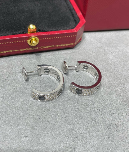¡®AuraJewelry¡¯LOVE CERAMIC DIAMOND PAVED SILVER EARRINGS
