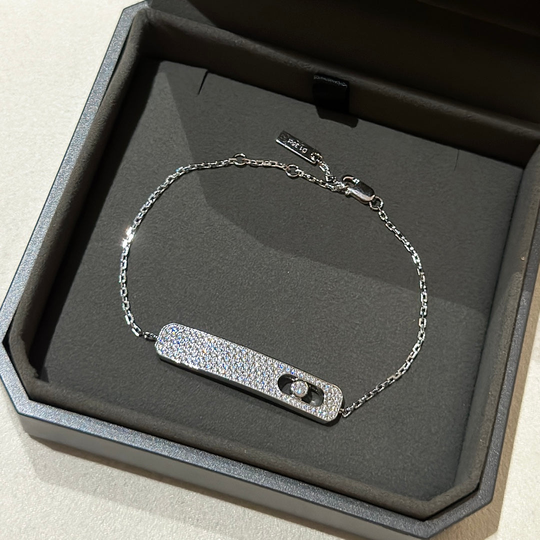 [AuraJewelry]MOVE CLASSIQUE DIAMOND PAVED BRACELET(Adjustable)