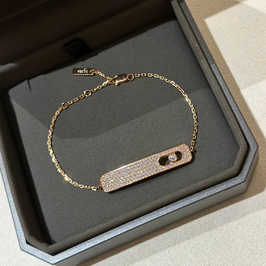 [AuraJewelry]MOVE CLASSIQUE DIAMOND PAVED BRACELET(Adjustable)