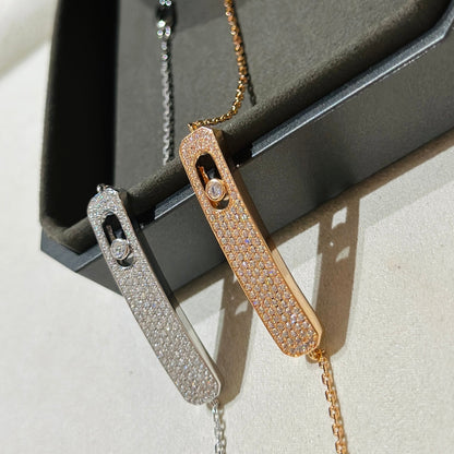 [AuraJewelry]MOVE CLASSIQUE DIAMOND PAVED BRACELET(Adjustable)