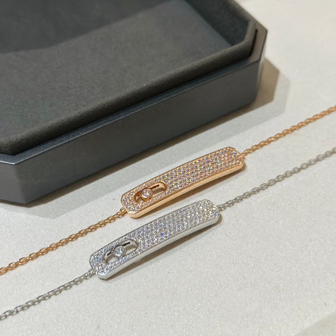 [AuraJewelry]MOVE CLASSIQUE DIAMOND PAVED BRACELET(Adjustable)