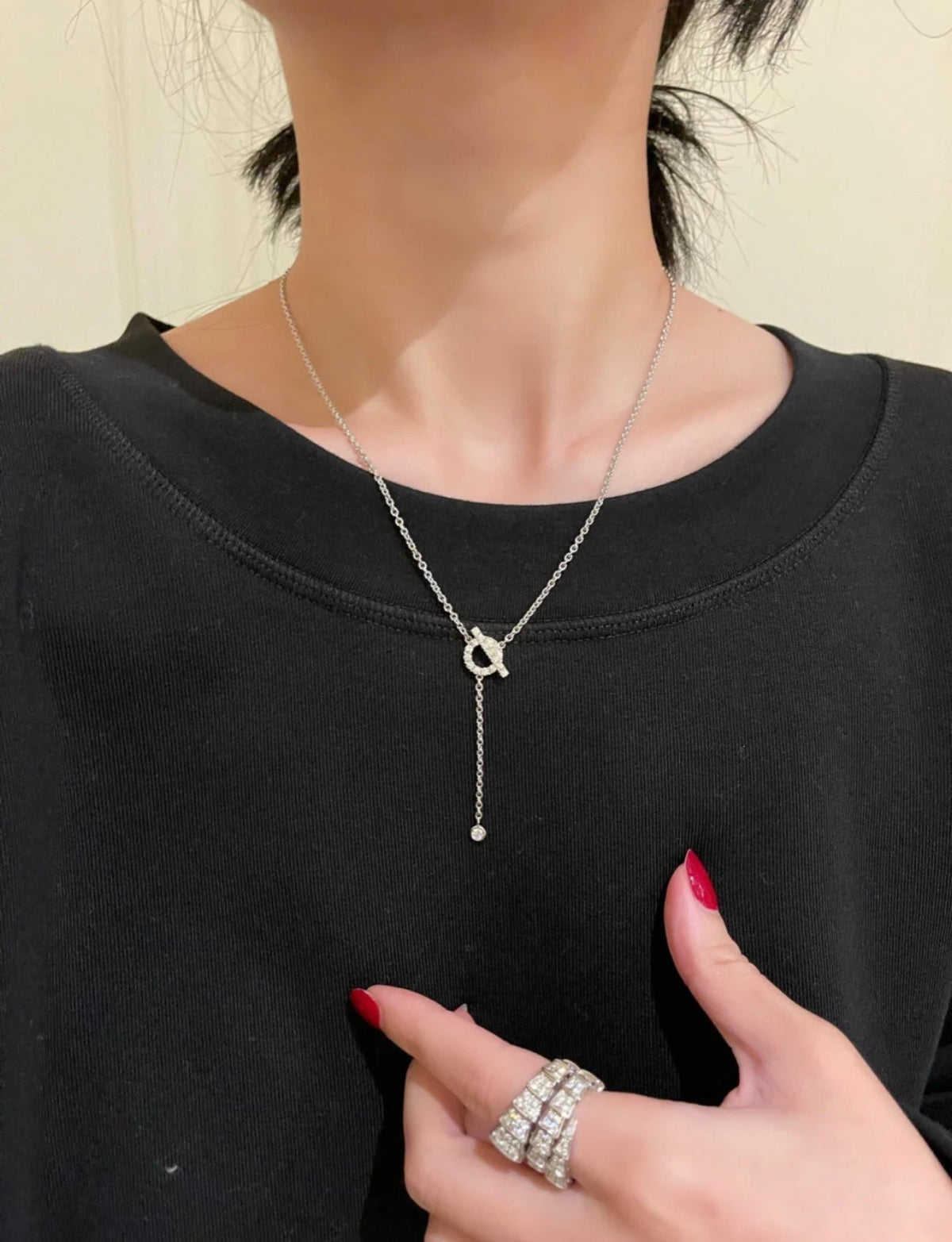 ¡®AuraJewelry¡¯FINESSE SILVER DIAMOND NECKLACE