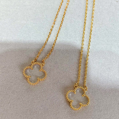 ¡®AuraJewelry¡¯CLOVER ROCK CRYSTAL ROSE GOLD NECKLACE