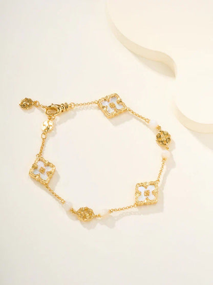 [AuraJewelry]B.C.L ENAMELED Three-Flower Bracelet£¨Trumpet)