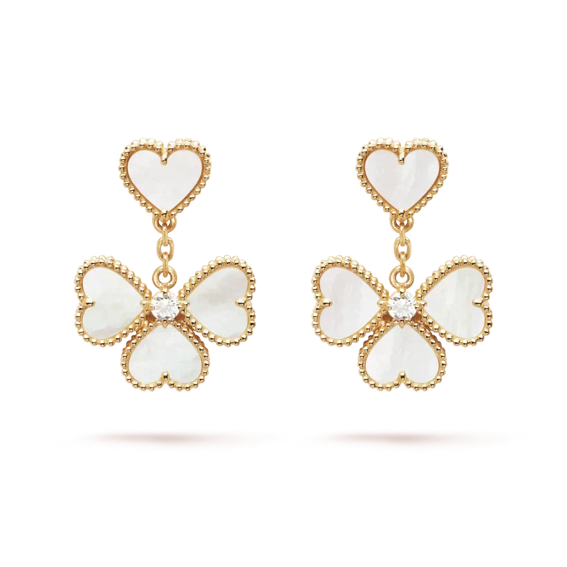 ¡®AuraJewelry¡¯CLOVER SWEET WHITE MOP EARRINGS
