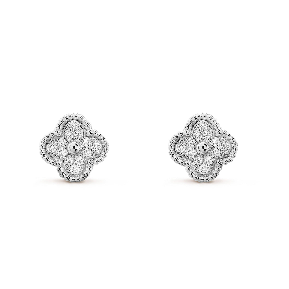 ¡®AuraJewelry¡¯CLOVER MINI DIAMOND STUD EARRINGS