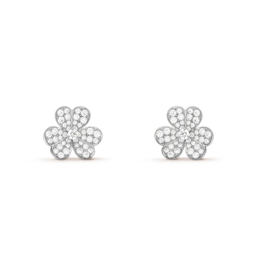 ¡®AuraJewelry¡¯CLOVER COMOS DIAMOND EARRINGS SILVER