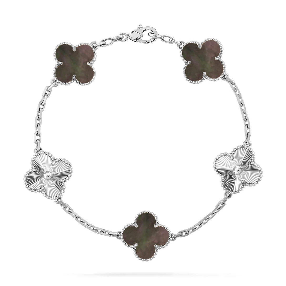 [AuraJewelry]New CLOVER 5 MOTIF GRAY MOP BRACELET COLLECTION