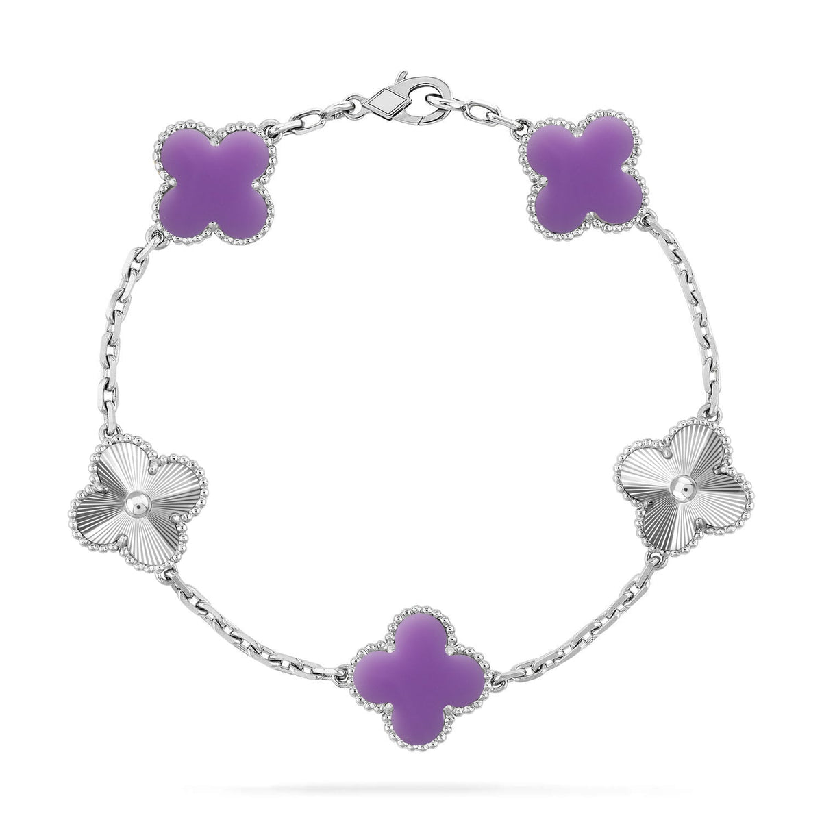 [AuraJewelry]New CLOVER 5 MOTIF LIGHT PURPLE BRACELET COLLECTION