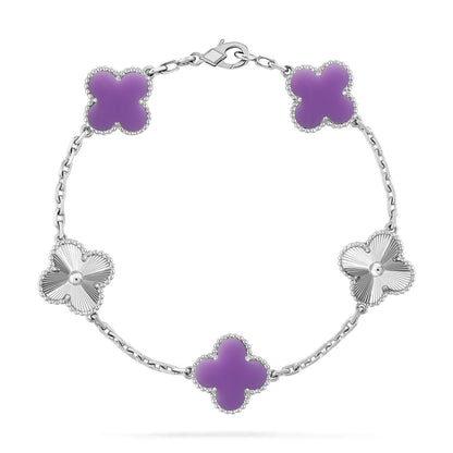 [AuraJewelry]New CLOVER 5 MOTIF LIGHT PURPLE BRACELET COLLECTION