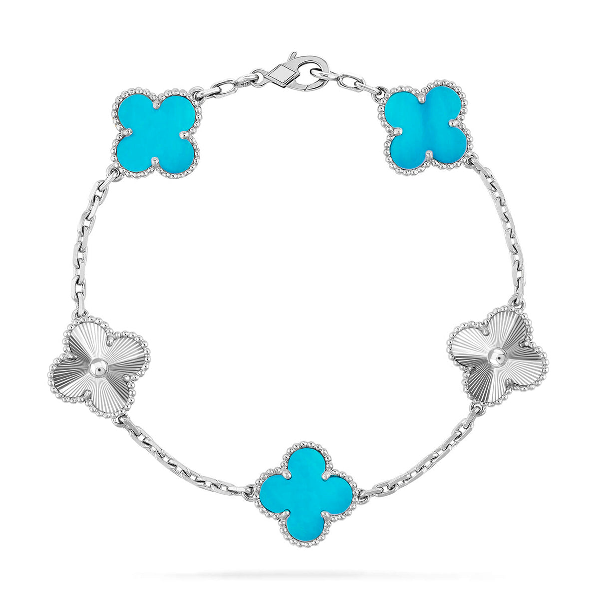 [AuraJewelry]New  CLOVER 5 MOTIF TURQUOISE BRACELET COLLECTION
