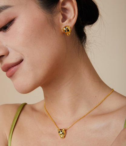 [AuraJewelry] CHRRTAH-PRINT STUD EARRINGS, THREE COLORS