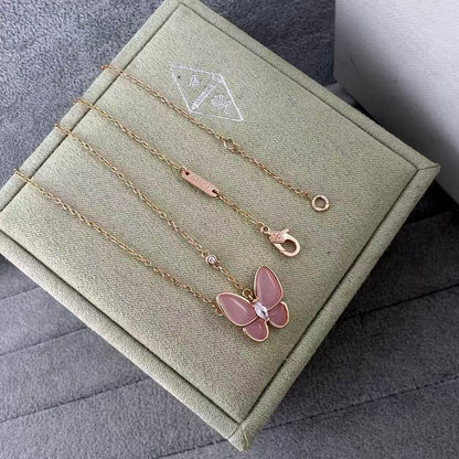 [AuraJewelry] Pink Butterfly Necklace