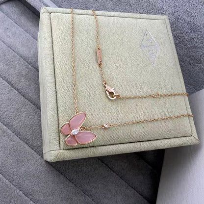 [AuraJewelry] Pink Butterfly Necklace