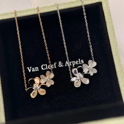 [AuraJewelry] Two Flowers & Clover Choker