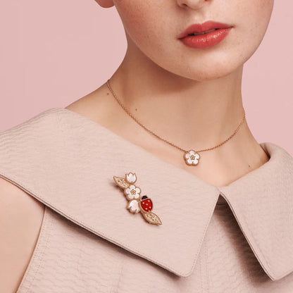 [AuraJewelry] Petal Leaf Ladybug Brooch