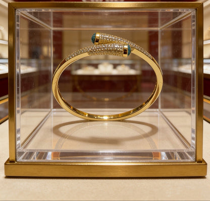 [AuraJewelry] Partially Set Diamond Bangle