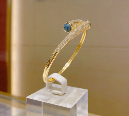 [AuraJewelry] Partially Set Diamond Bangle