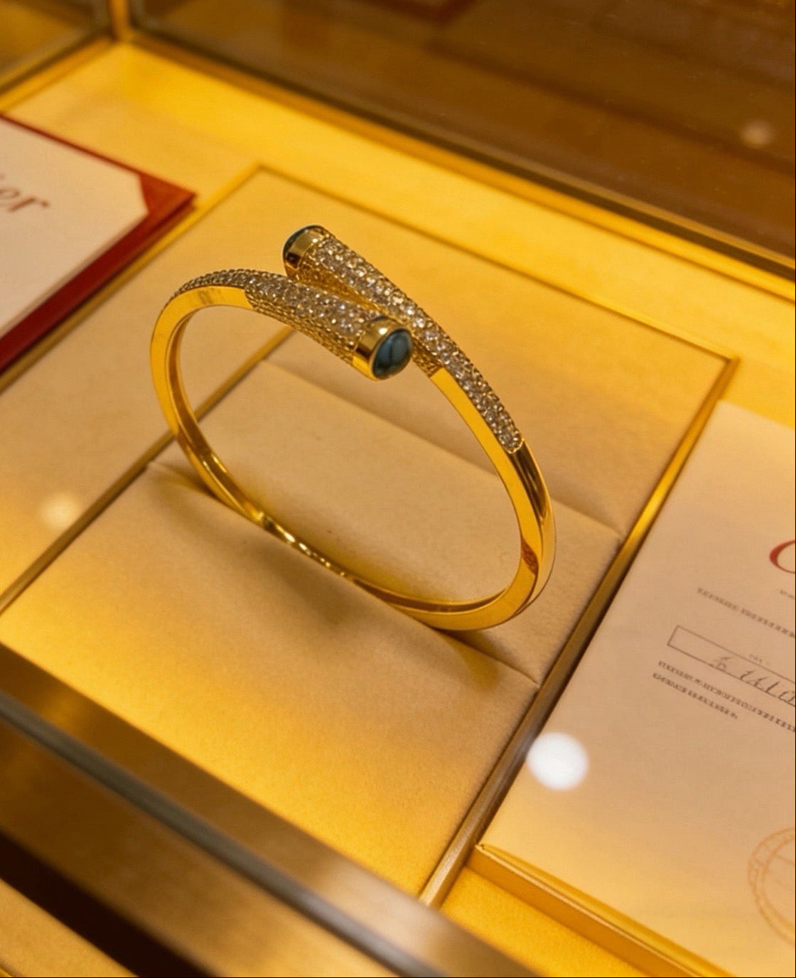 [AuraJewelry] Partially Set Diamond Bangle