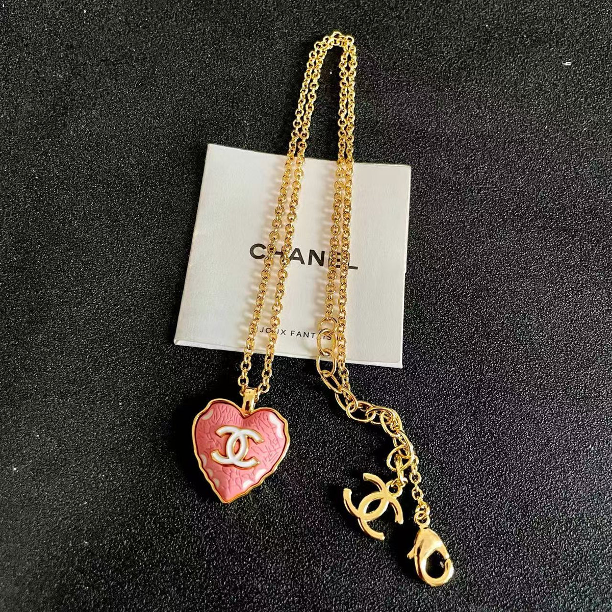 [AuraJewelry] Heart-shaped Necklace & Earring Set