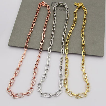 [AuraJewelry]Move Link Pave Diamond Necklace