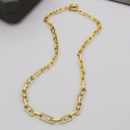 [AuraJewelry]Move Link Pave Diamond Necklace
