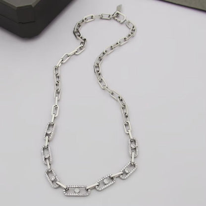 [AuraJewelry]Move Link Pave Diamond Necklace