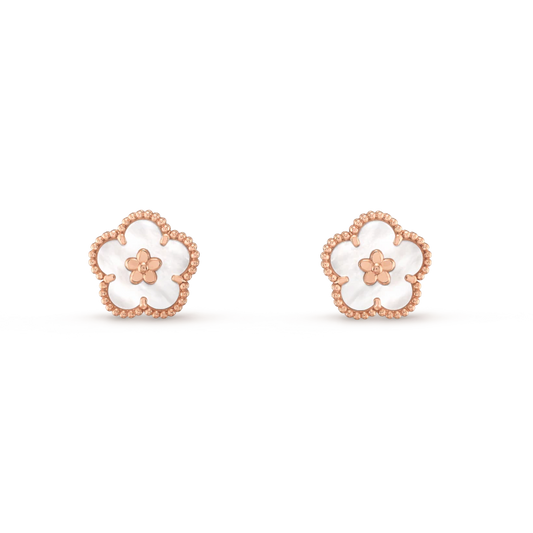 ¡®AuraJewelry¡¯LUCKY PINK GOLD WHITE MOP EARRINGS