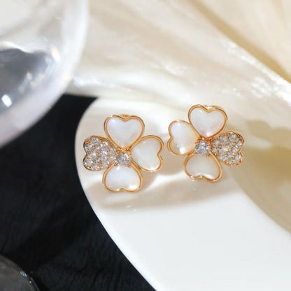 [AuraJewelry]FRIVOLE PINK GOLD FLOWER DIAMOND EARRINGS 2