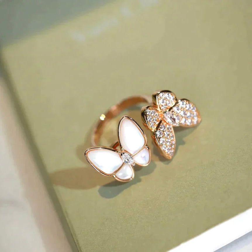 ¡®AuraJewelry¡¯TWIN BUTTERFLY DIAMOND MOP RING