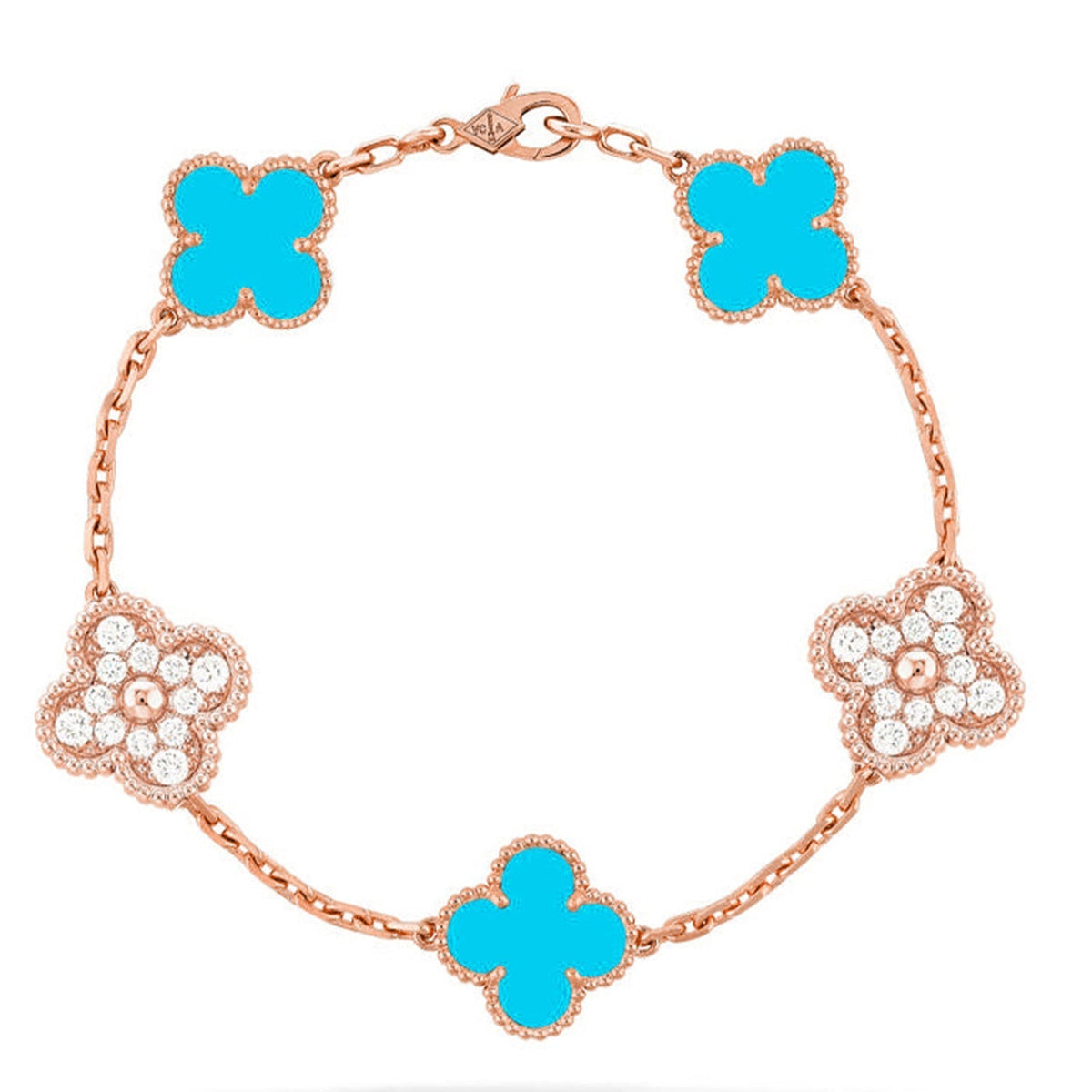 [AuraJewelry]New  CLOVER 5 MOTIF TURQUOISE BRACELET COLLECTION