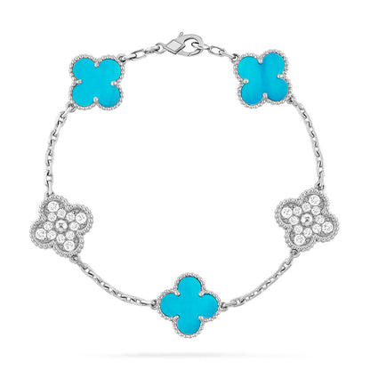 [AuraJewelry]New  CLOVER 5 MOTIF TURQUOISE BRACELET COLLECTION