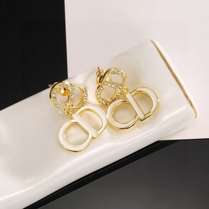 [AuraJewelry]Gold CD Letter Stud Earrings