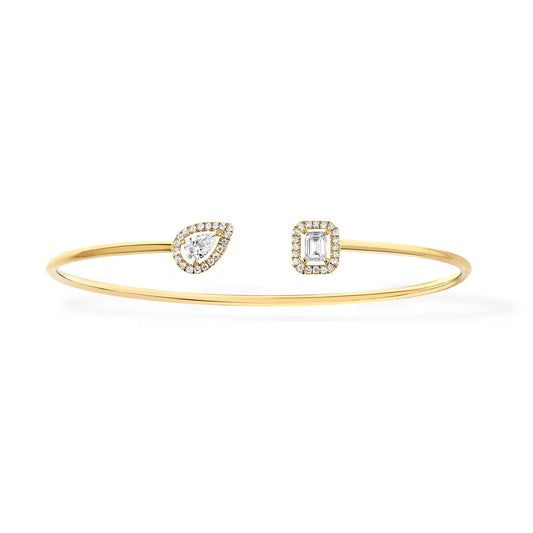 [AuraJewelry]JONC FLEX MY TWIN TOI & MOI SILVER DIAMOND BRACELET