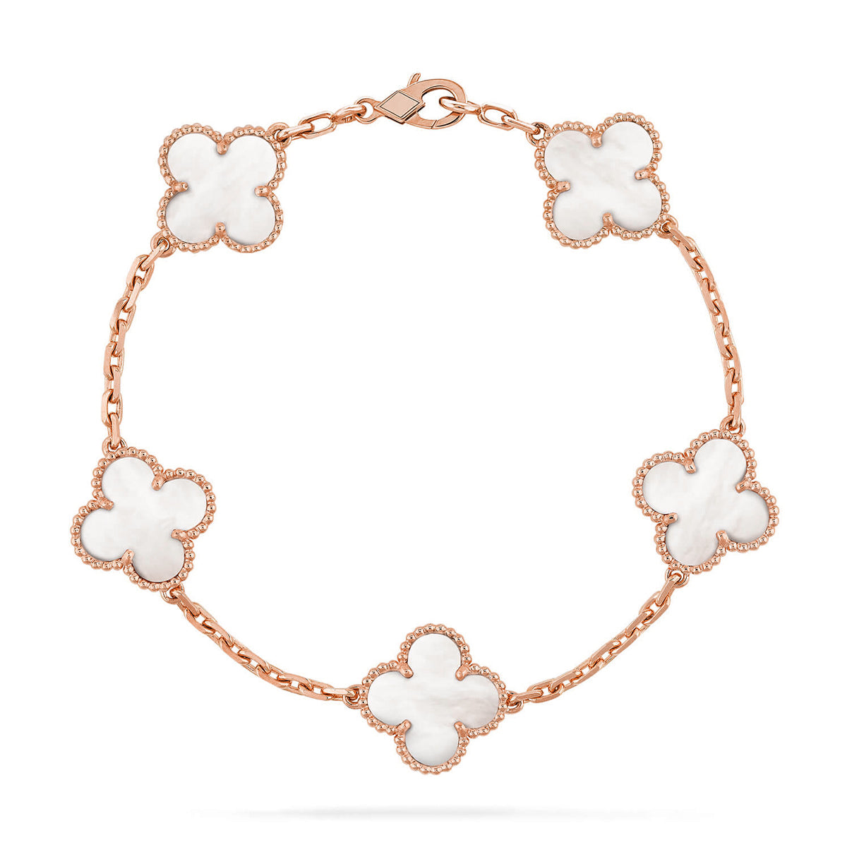 [AuraJewelry]New CLOVER WHITE PEARL MOP 5 MOTIF BRACELET COLLECTION