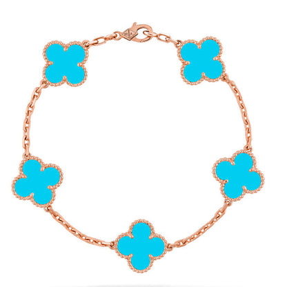 [AuraJewelry]New  CLOVER 5 MOTIF TURQUOISE BRACELET COLLECTION