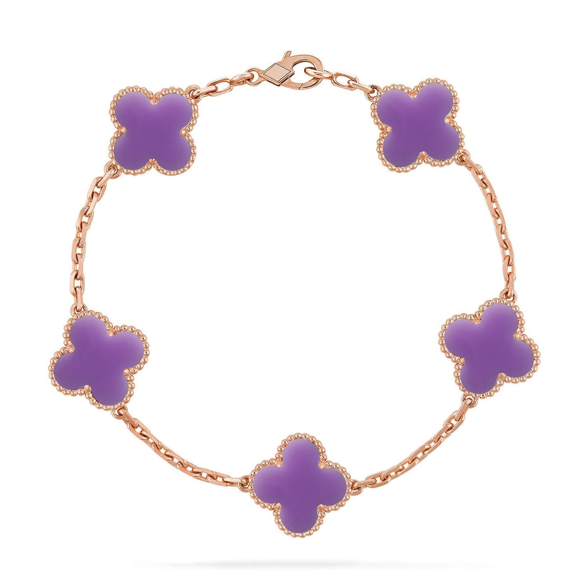 [AuraJewelry]New CLOVER 5 MOTIF LIGHT PURPLE BRACELET COLLECTION