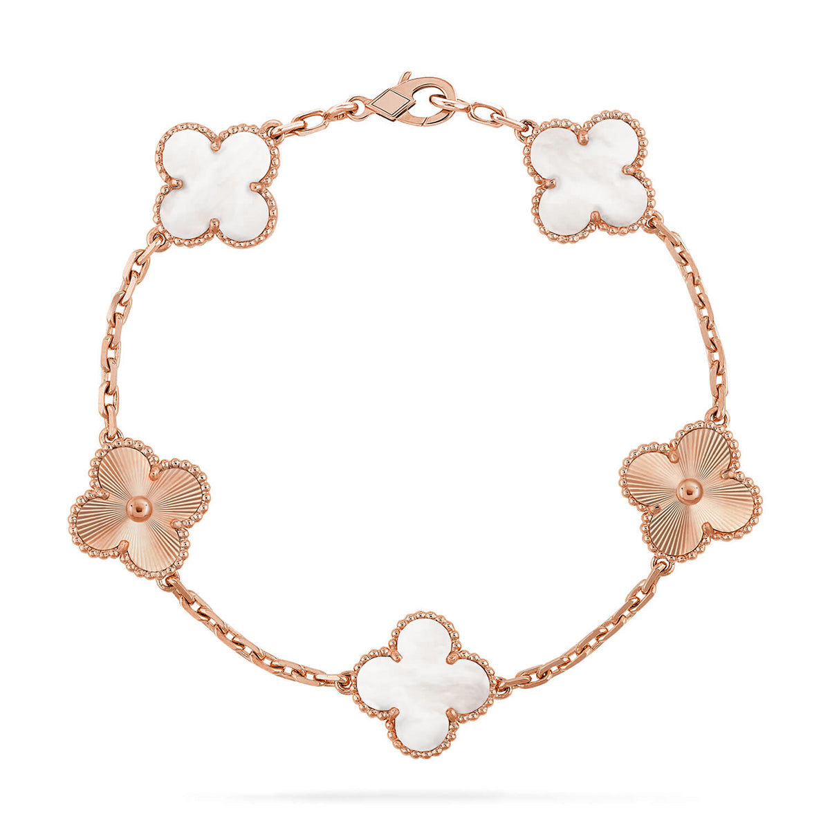 [AuraJewelry]New CLOVER WHITE PEARL MOP 5 MOTIF BRACELET COLLECTION