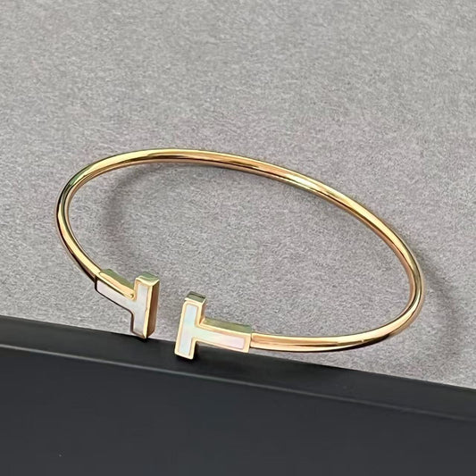 [AuraJewelry] T House Double T Open Bangle