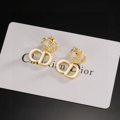 [AuraJewelry]Gold CD Letter Stud Earrings