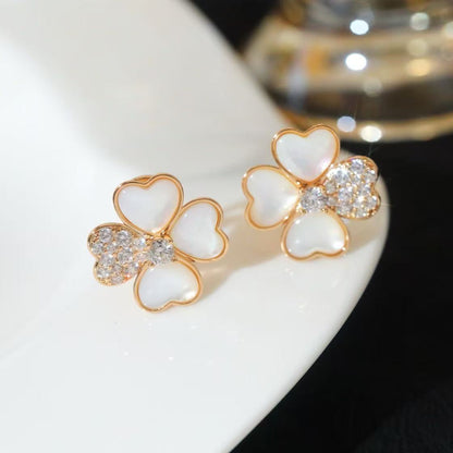 [AuraJewelry]FRIVOLE PINK GOLD FLOWER DIAMOND EARRINGS 2