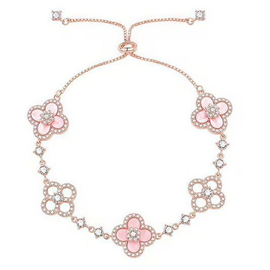 ¡®AuraJewelry¡¯CLOVER 5 MOTIF PINK BLUE RED WHITE BRACELET