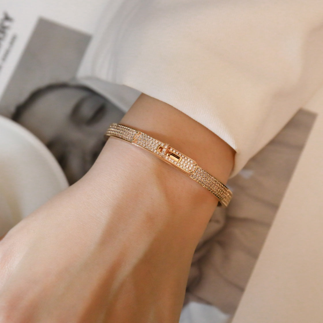 ¡®AuraJewelry¡¯KELLY BRACELET DIAMOND PAVED