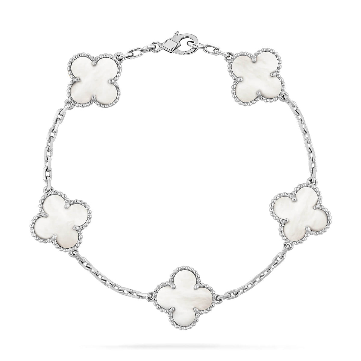 [AuraJewelry]New CLOVER WHITE PEARL MOP 5 MOTIF BRACELET COLLECTION