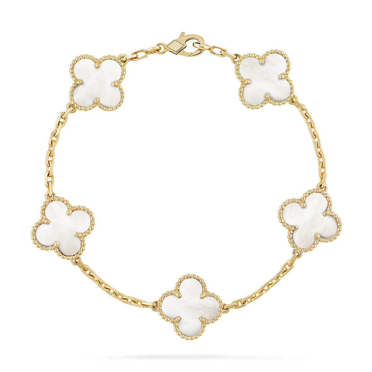 [AuraJewelry]New CLOVER WHITE PEARL MOP 5 MOTIF BRACELET COLLECTION