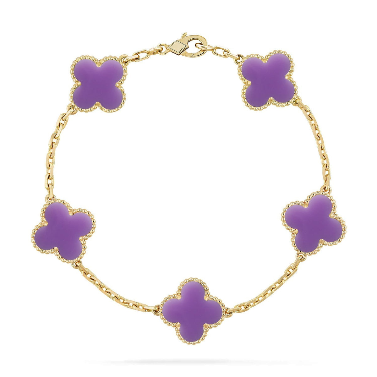 [AuraJewelry]New CLOVER 5 MOTIF LIGHT PURPLE BRACELET COLLECTION