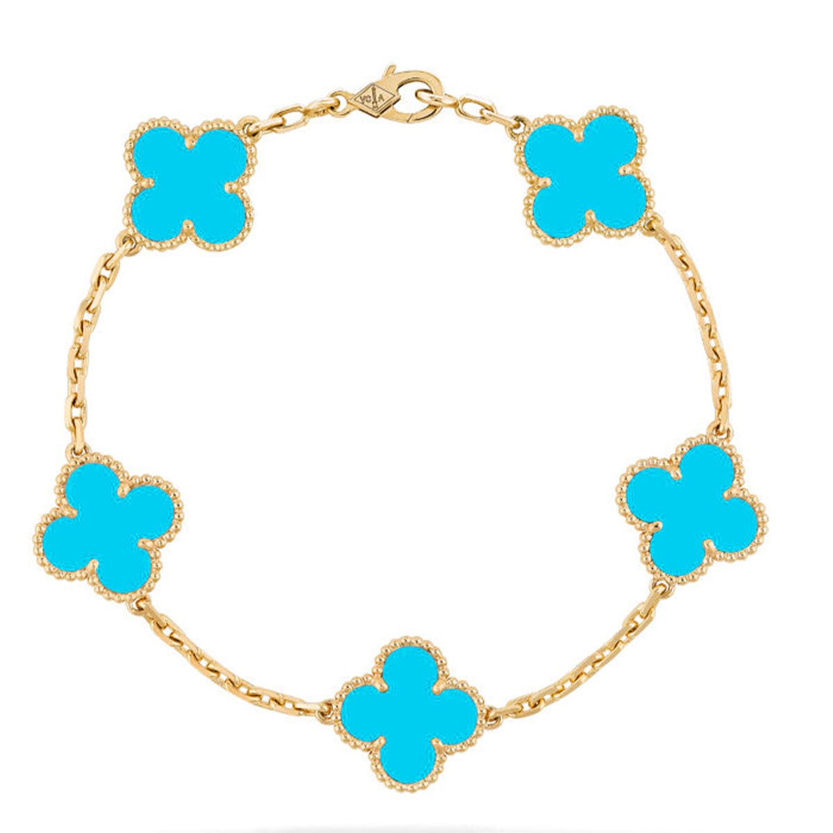 [AuraJewelry]New  CLOVER 5 MOTIF TURQUOISE BRACELET COLLECTION