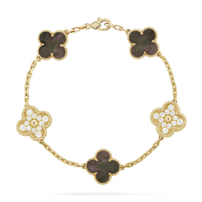 [AuraJewelry]New CLOVER 5 MOTIF GRAY MOP BRACELET COLLECTION